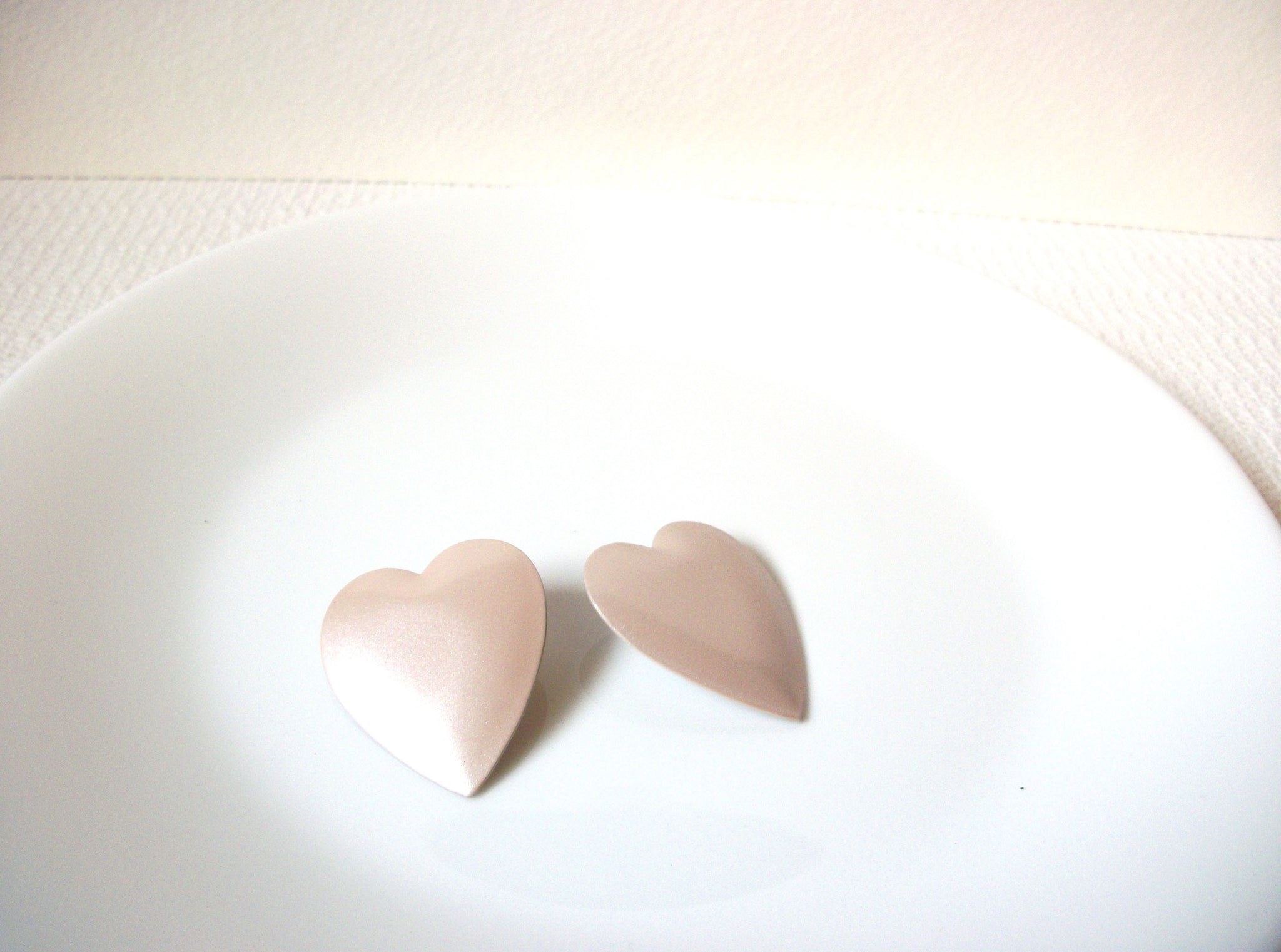 Retro Shimmer Rose Gold Heart Earrings 101620