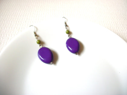 Retro Purple Olive Dangle Earrings 101620