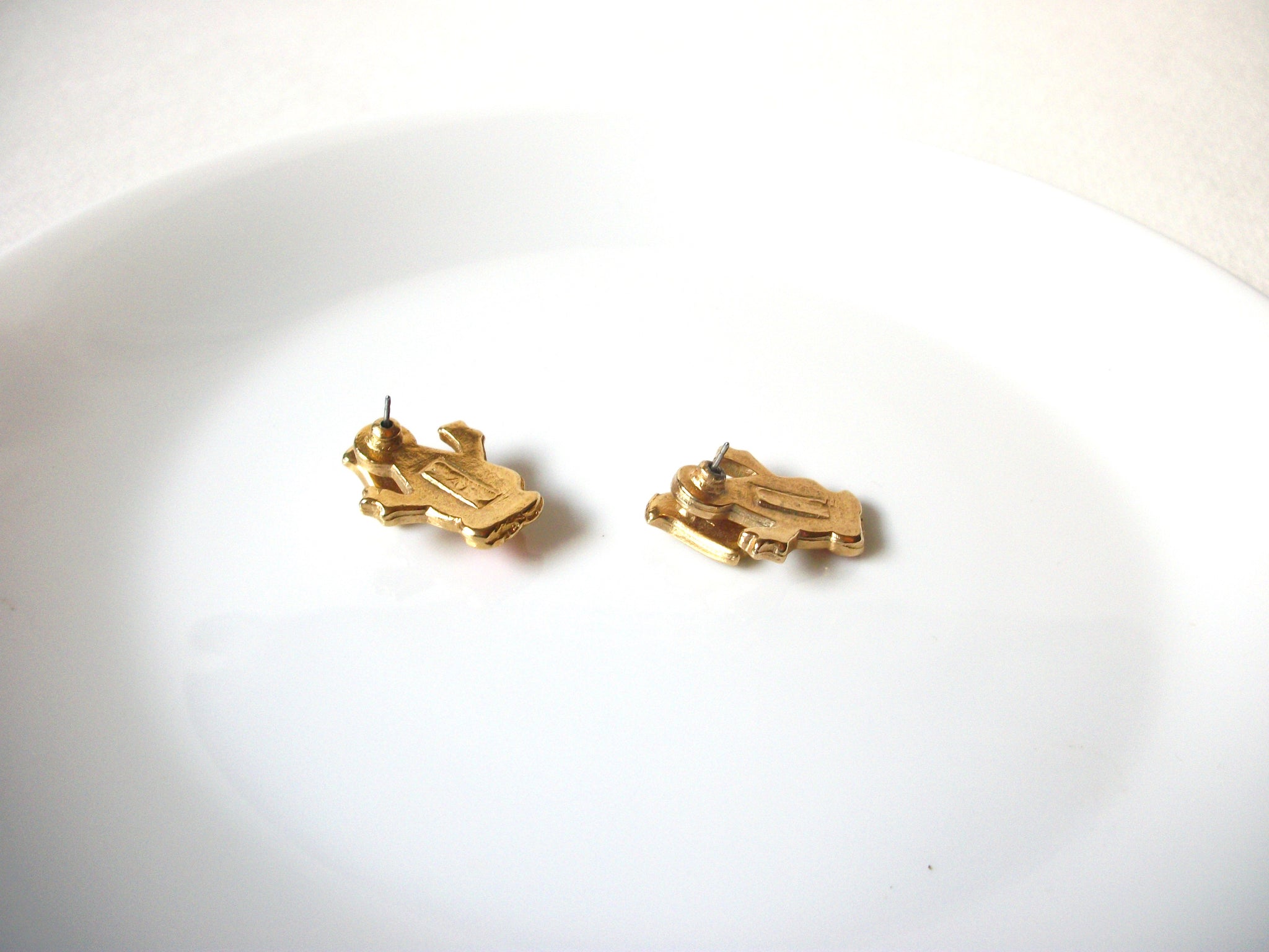 Vintage Enameled Ghost Halloween Earrings 71720