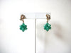 Vintage Turquoise Green Lucite Screw Back Earrings 71820