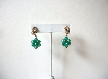 Vintage Turquoise Green Lucite Screw Back Earrings 71820
