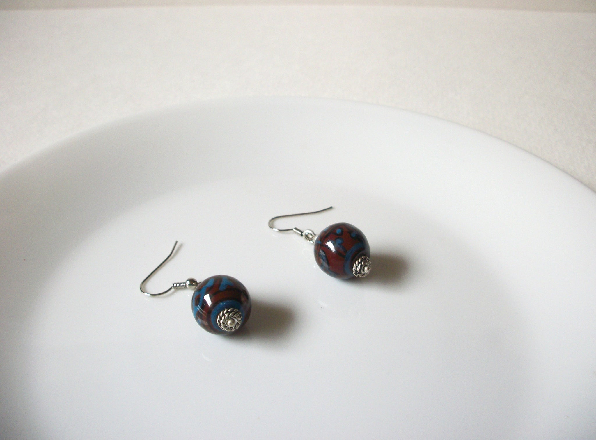 Bohemian Glass Dangle Earrings 71820