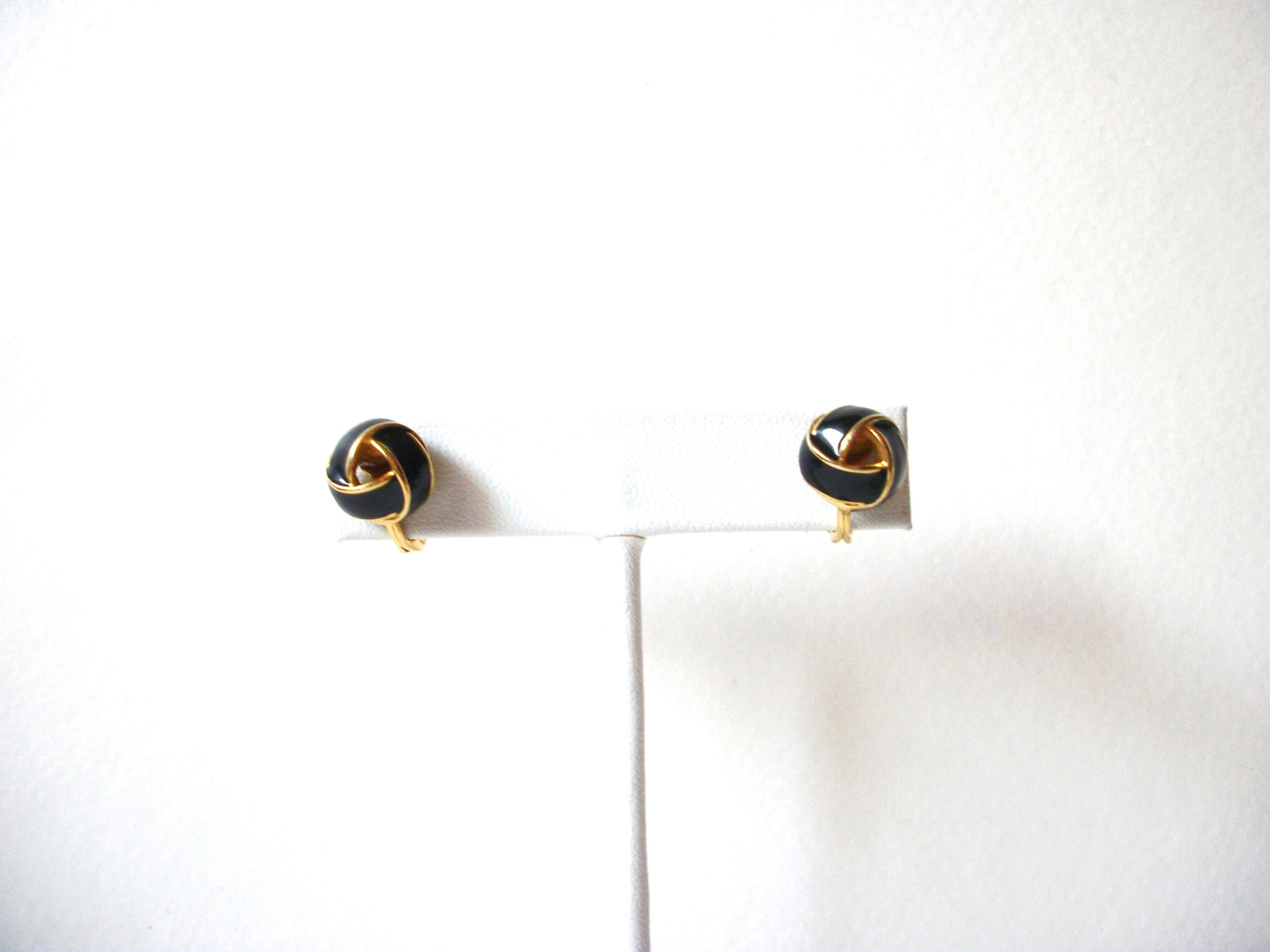 Small MONET Black Gold Earrings 71820