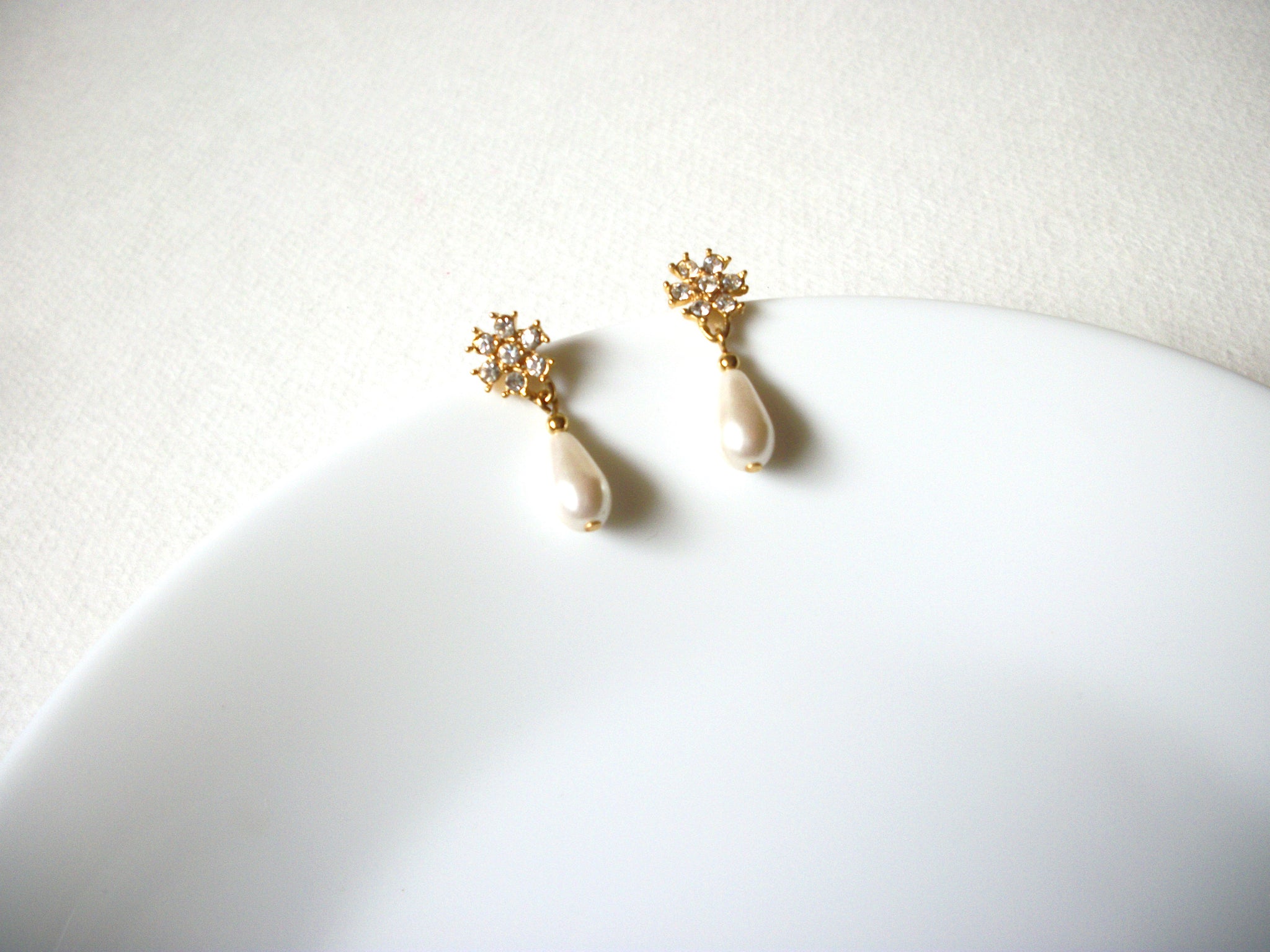 Vintage Glass Pearl Earrings 71820