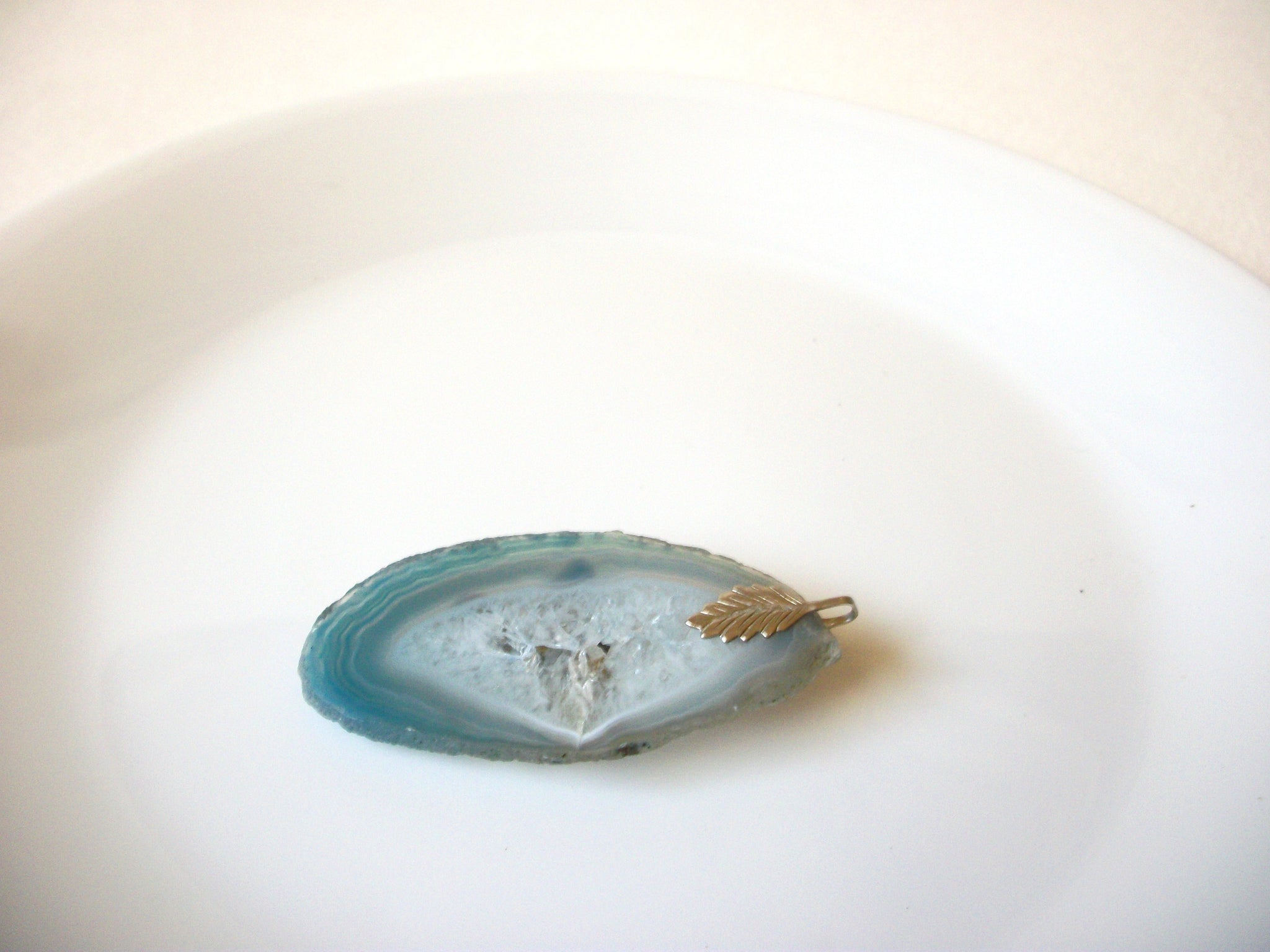 BLUE AGATE Slice Frog Pendant 71820