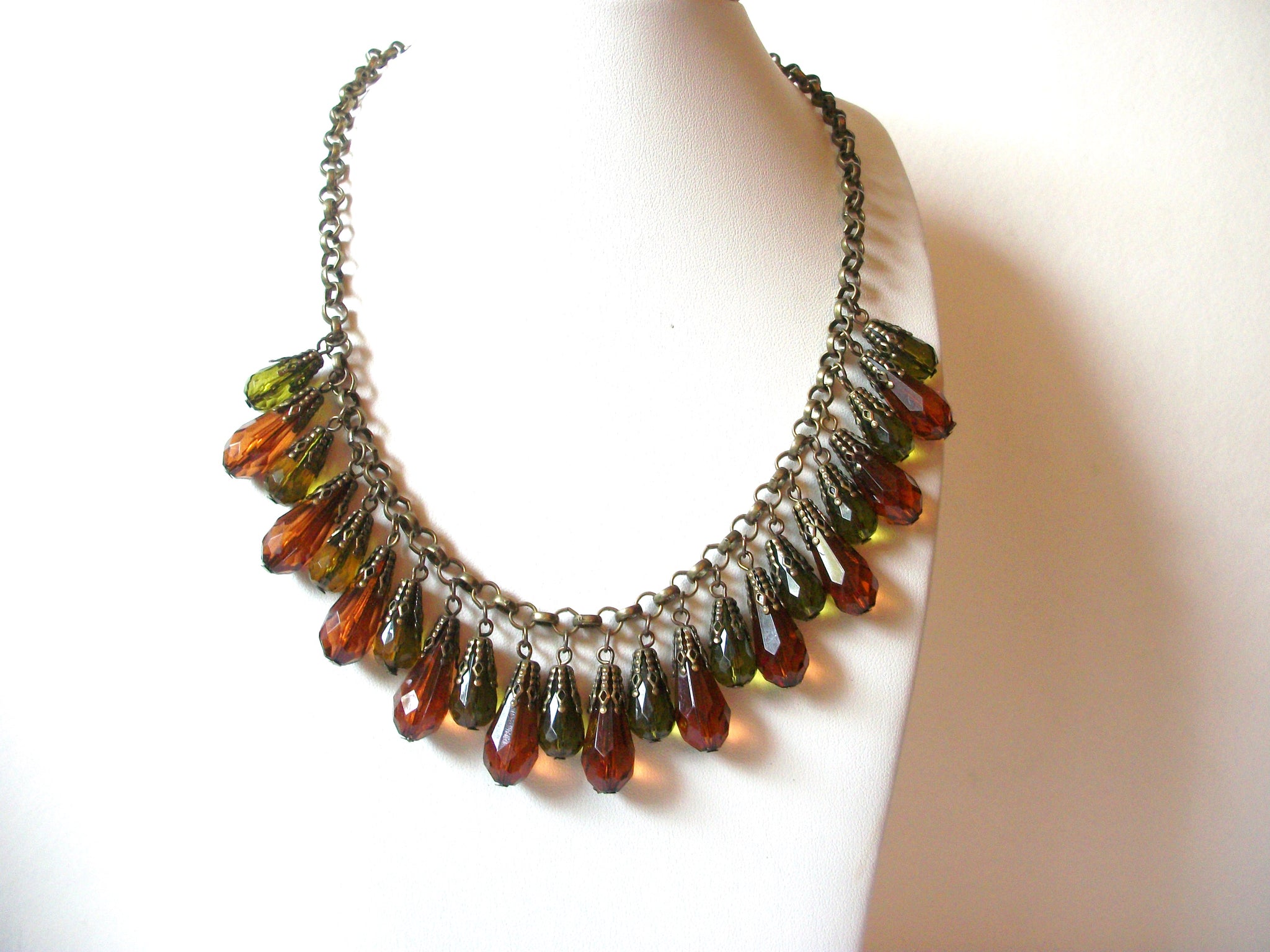 Vintage Olive Amber Necklace 72220