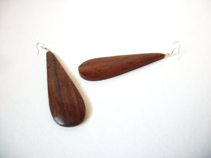 Vintage African Organic 4 Inch Wood Earrings 72220