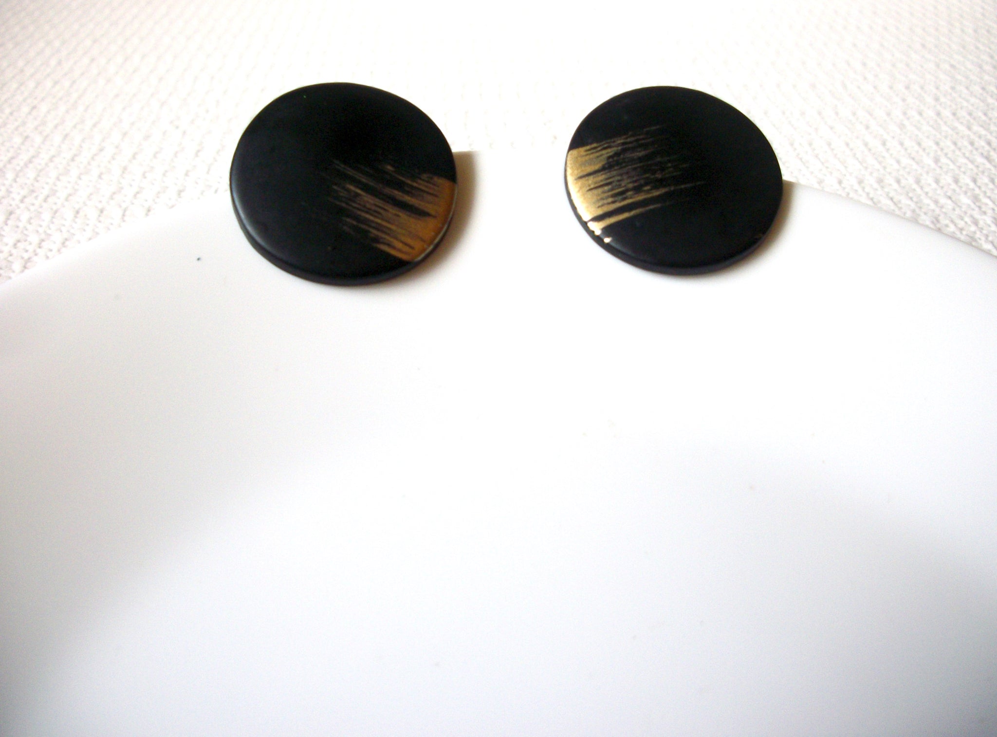 Vintage Black Gold Earrings 73020
