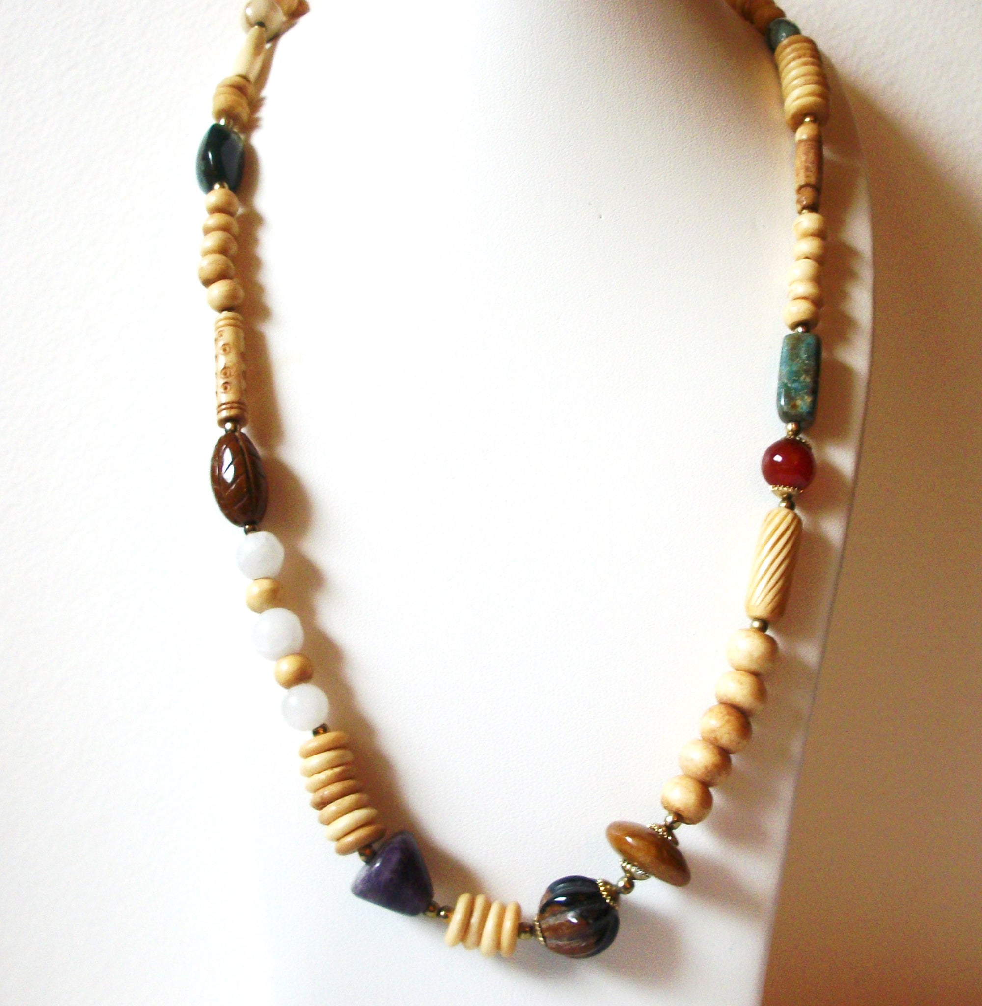 African Stones Bone Necklace 73020