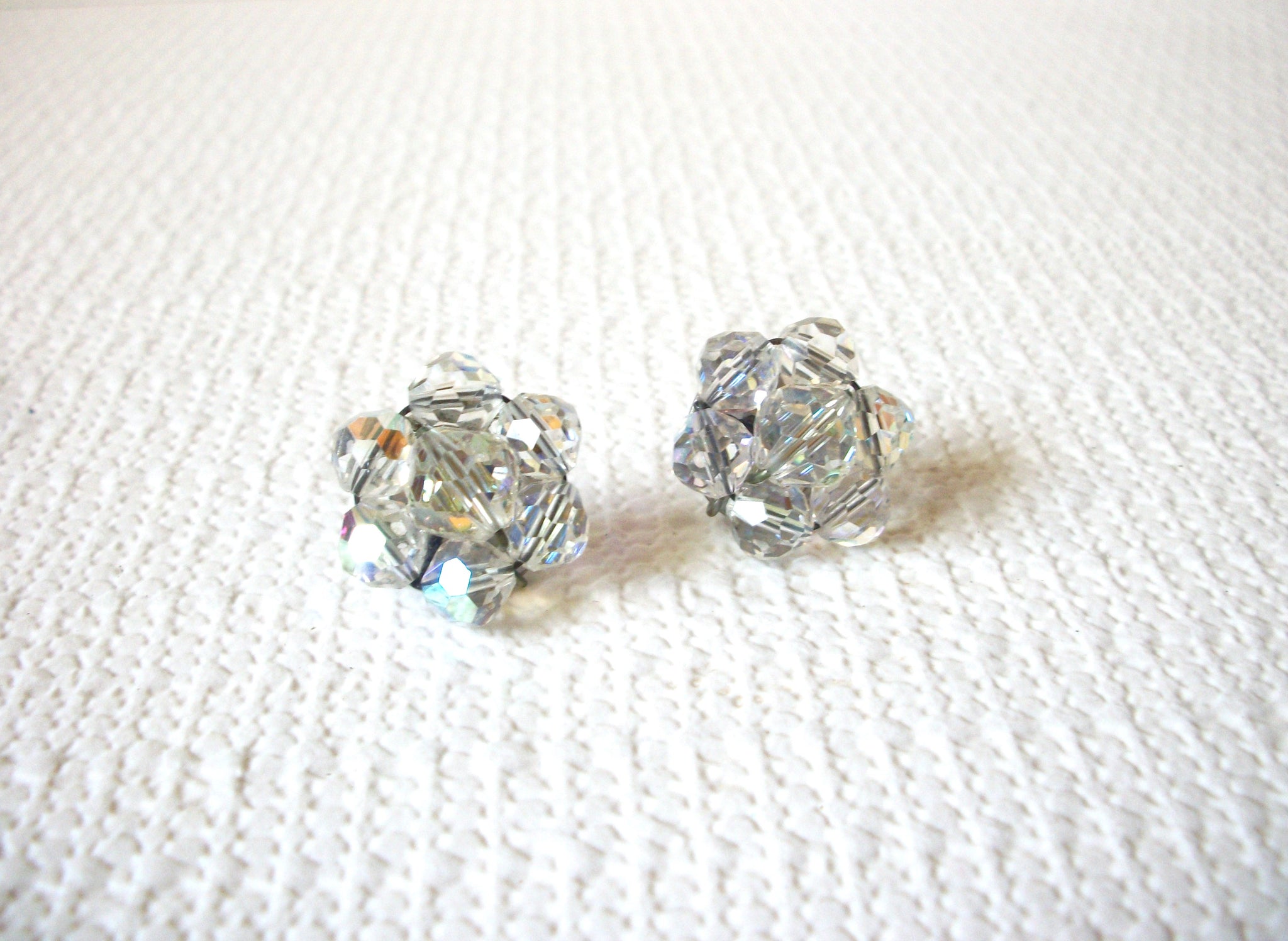 Vintage Sparkling AB Crystal Earrings 80220