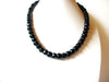 Vintage Black Czech Glass Necklace 80220