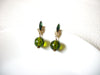 Vintage Green Glass Rhinestone Earrings 80320