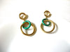 Retro Green Gold Dangle Earrings 80320