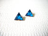 Vintage Blue Glass Earrings 80420