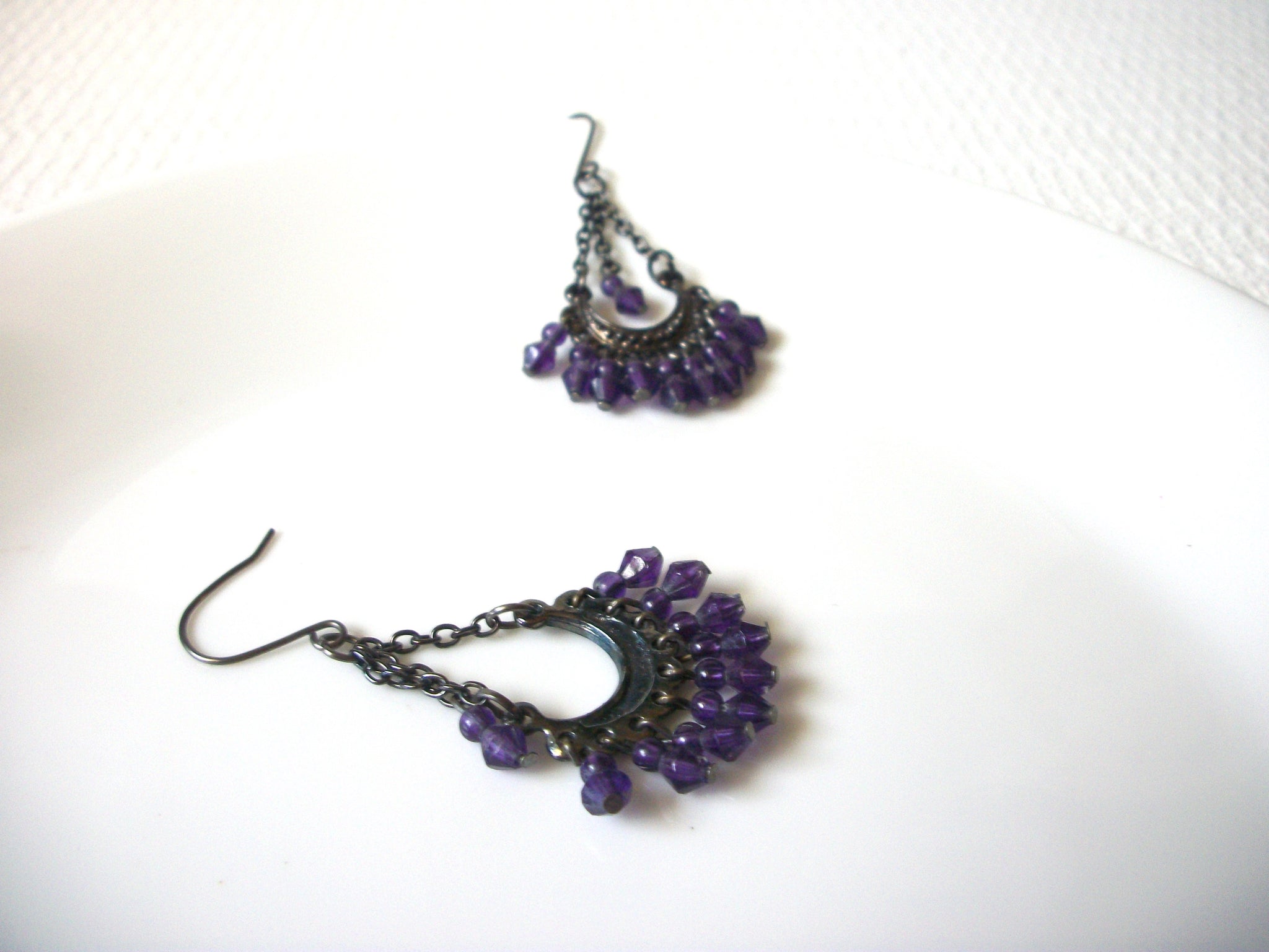 Victorian Purple Glass Chandelier Earrings 80420