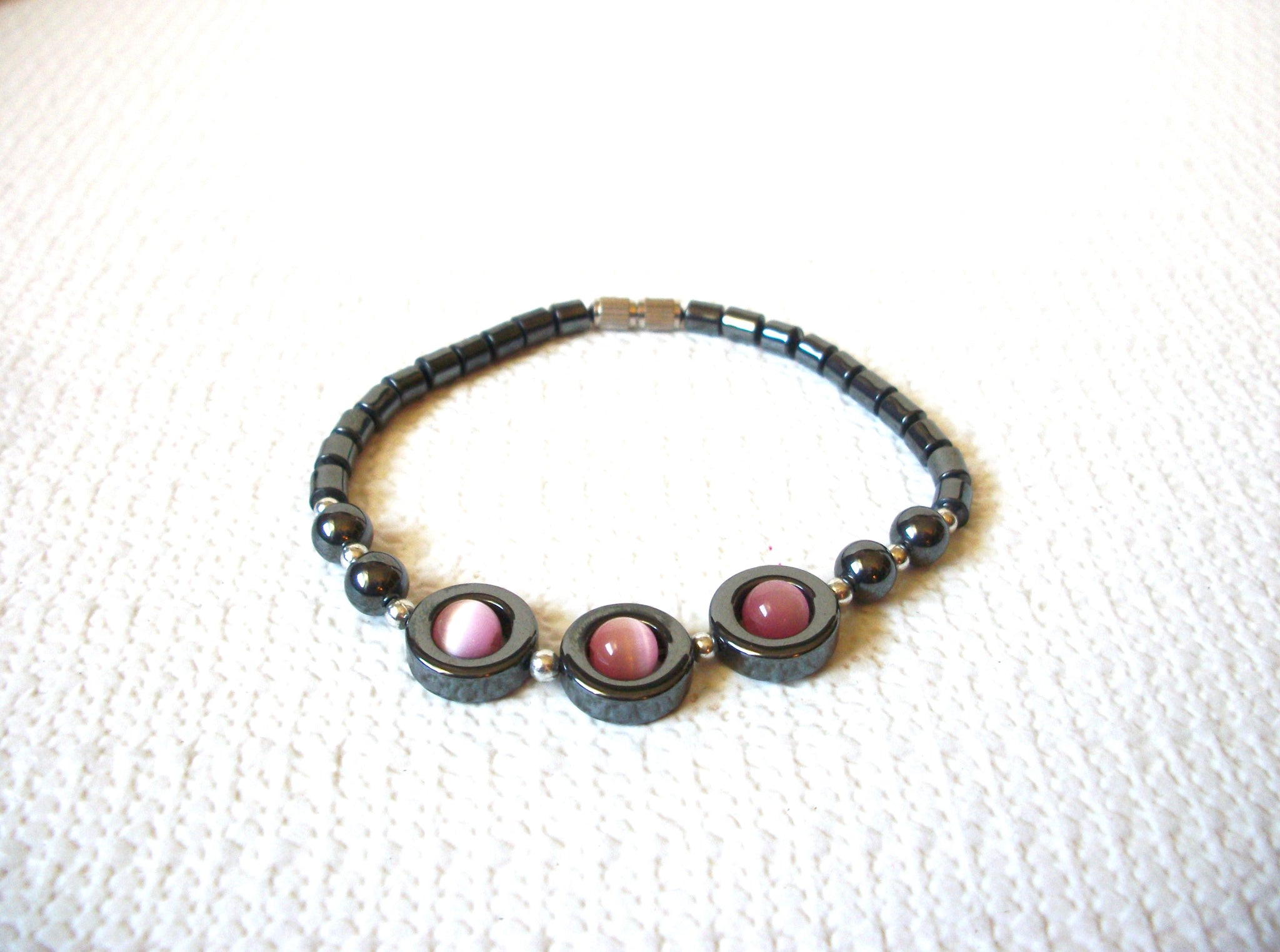 Hematite Pink Moon Glow Bracelet 80420
