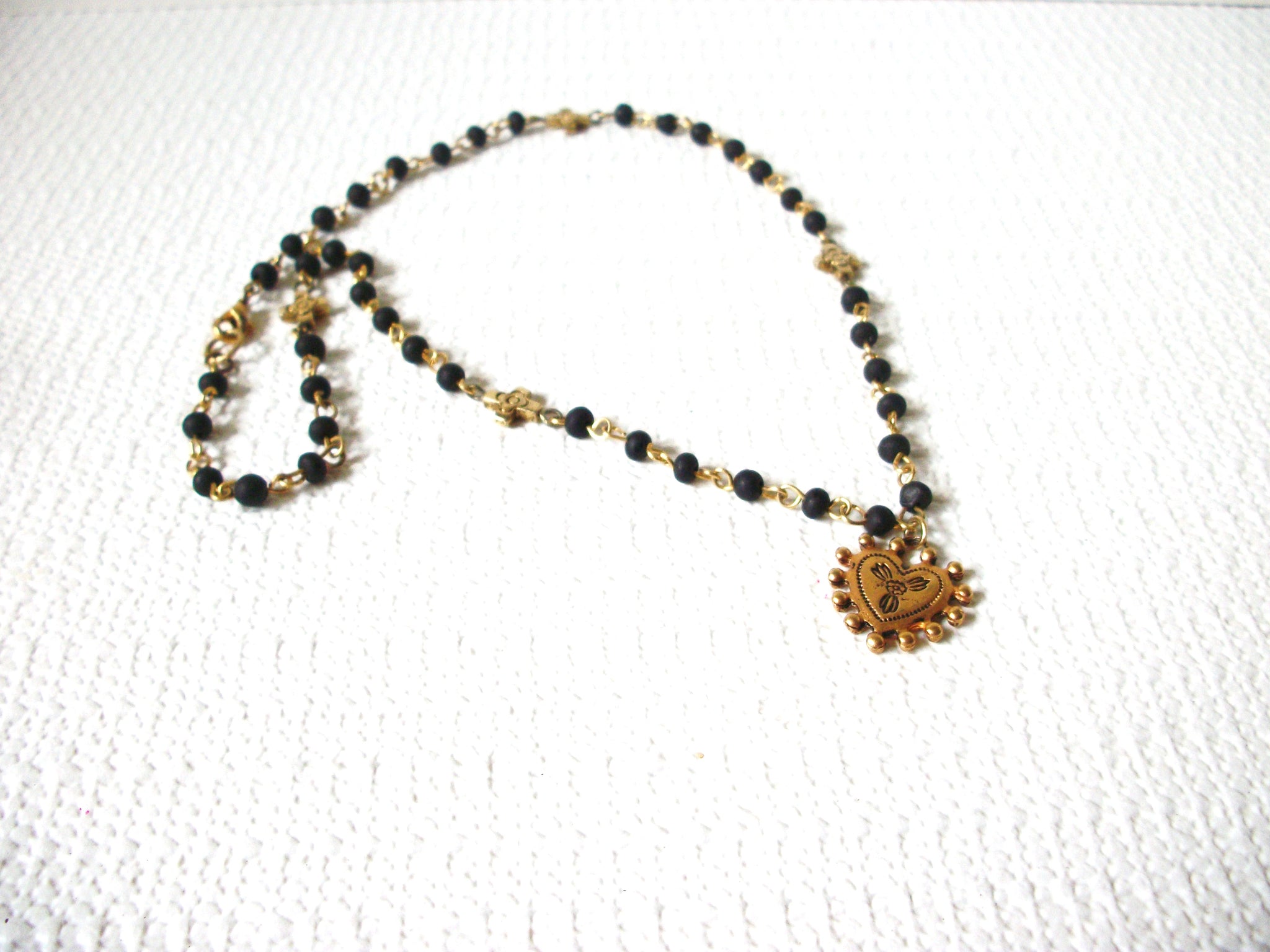 Vintage Black Gold Necklace 80520