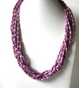 Vintage Purple Rose Glass Pearl Necklace 80620