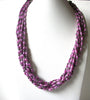 Vintage Purple Rose Glass Pearl Necklace 80620