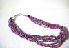 Vintage Purple Rose Glass Pearl Necklace 80620