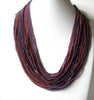 Vintage Rust Brown Purple Necklace 80620
