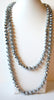 Vintage Gray Silver Glass Crystal Necklace 80720