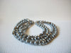 Vintage Gray Silver Glass Crystal Necklace 80720