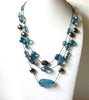 Retro Blue Acrylic Necklace 80720