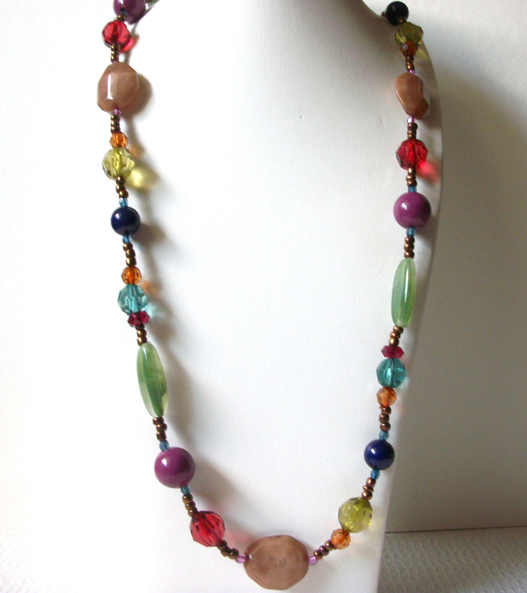 Retro Colorful Lucite Acrylic Necklace 80820