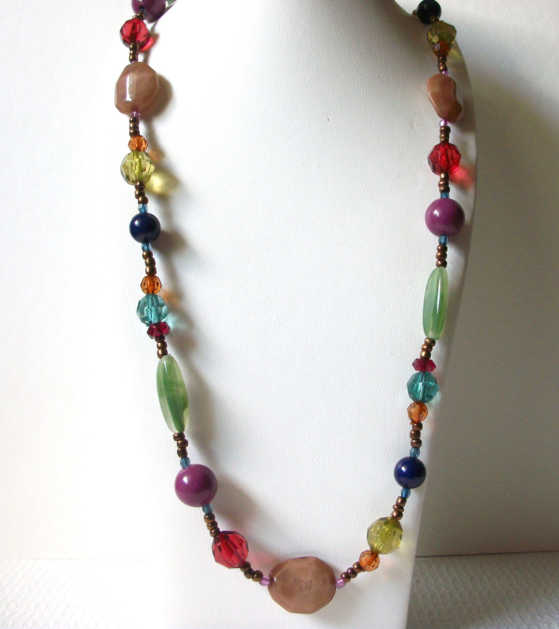 Retro Colorful Lucite Acrylic Necklace 80820