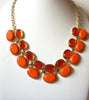 Retro Gold Orange Statement Necklace 80920