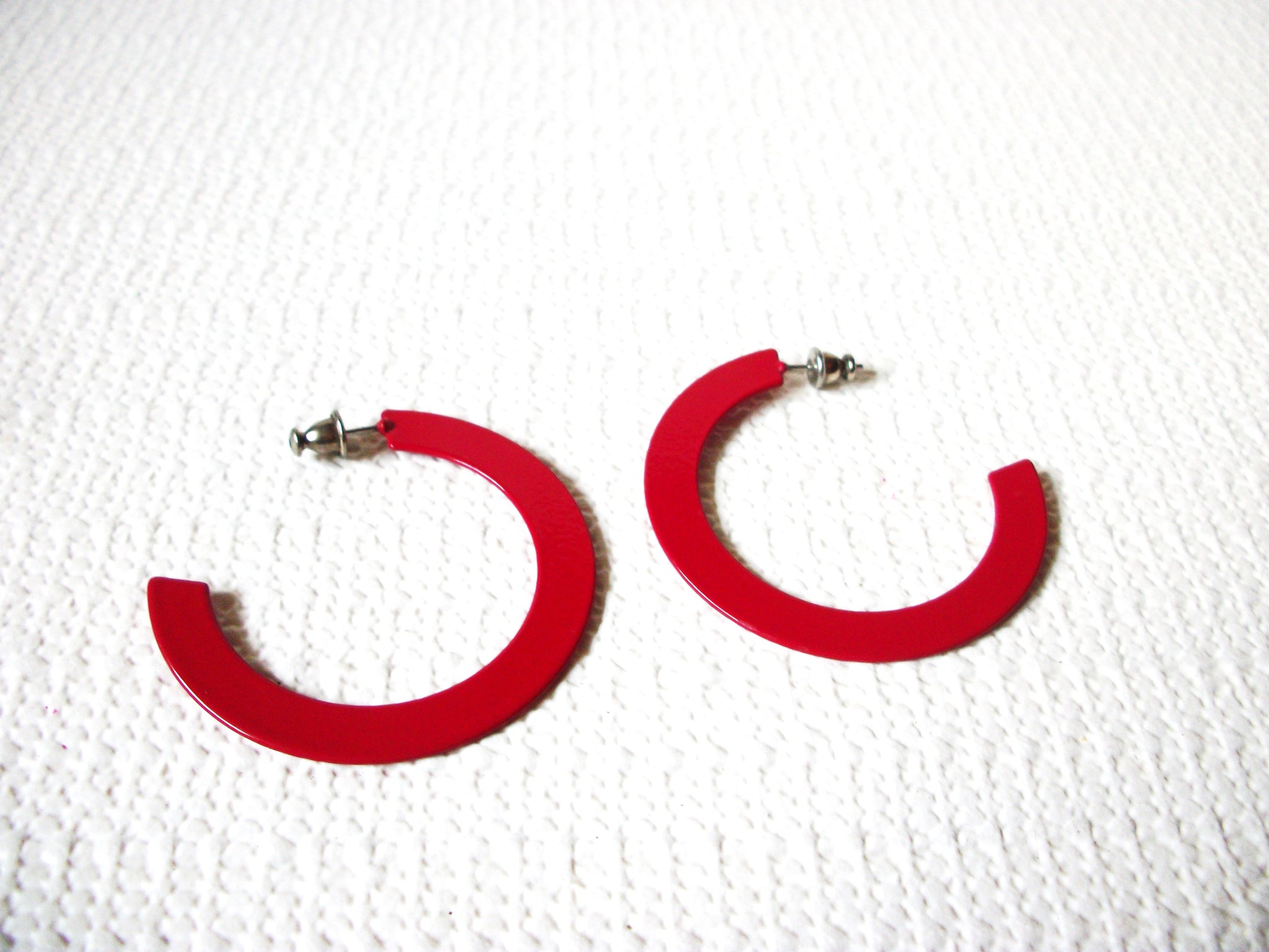 Retro Flat Red Earrings 80920