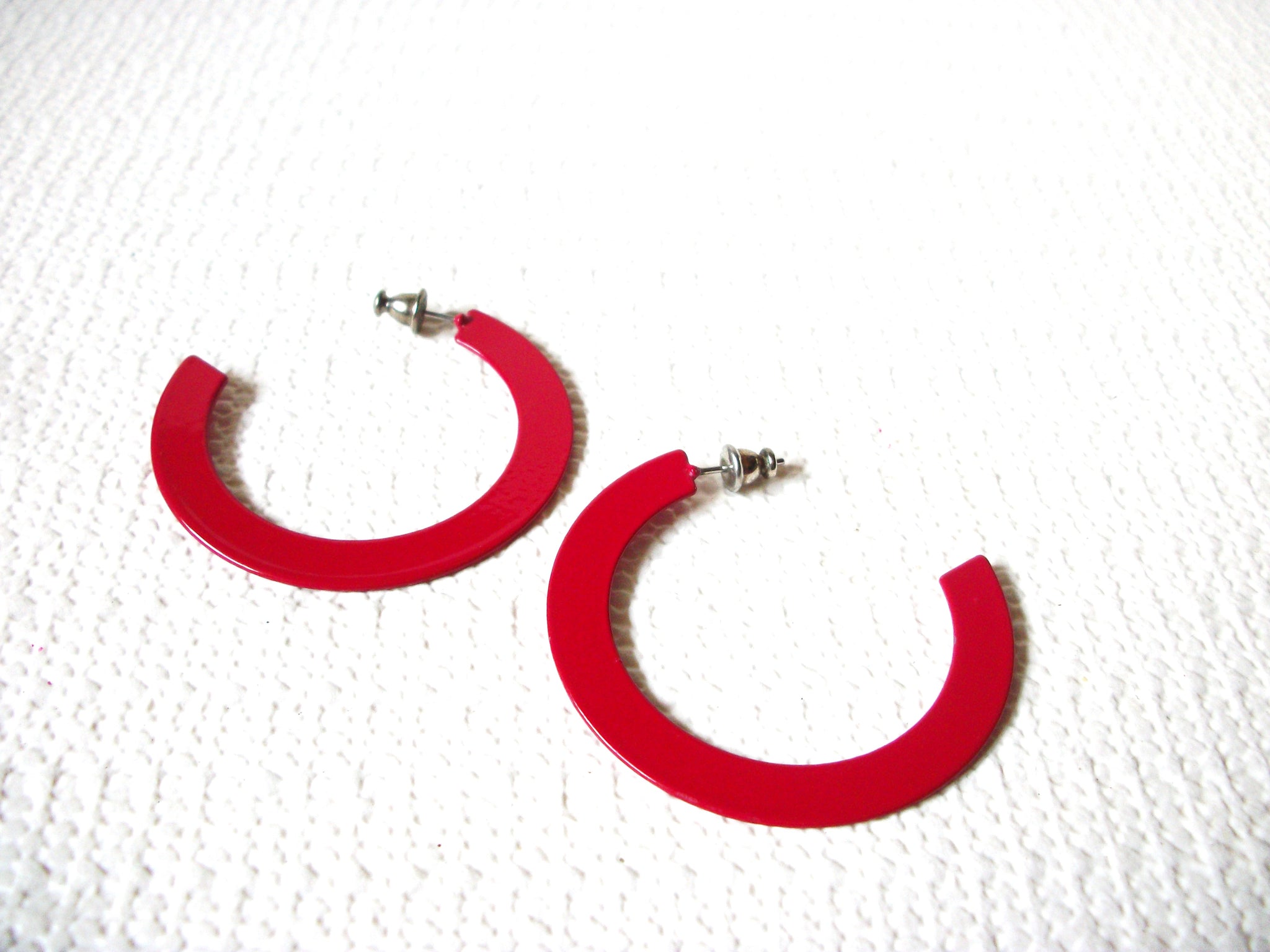 Retro Flat Red Earrings 80920
