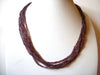 Vintage Plum Glass Necklace 81120