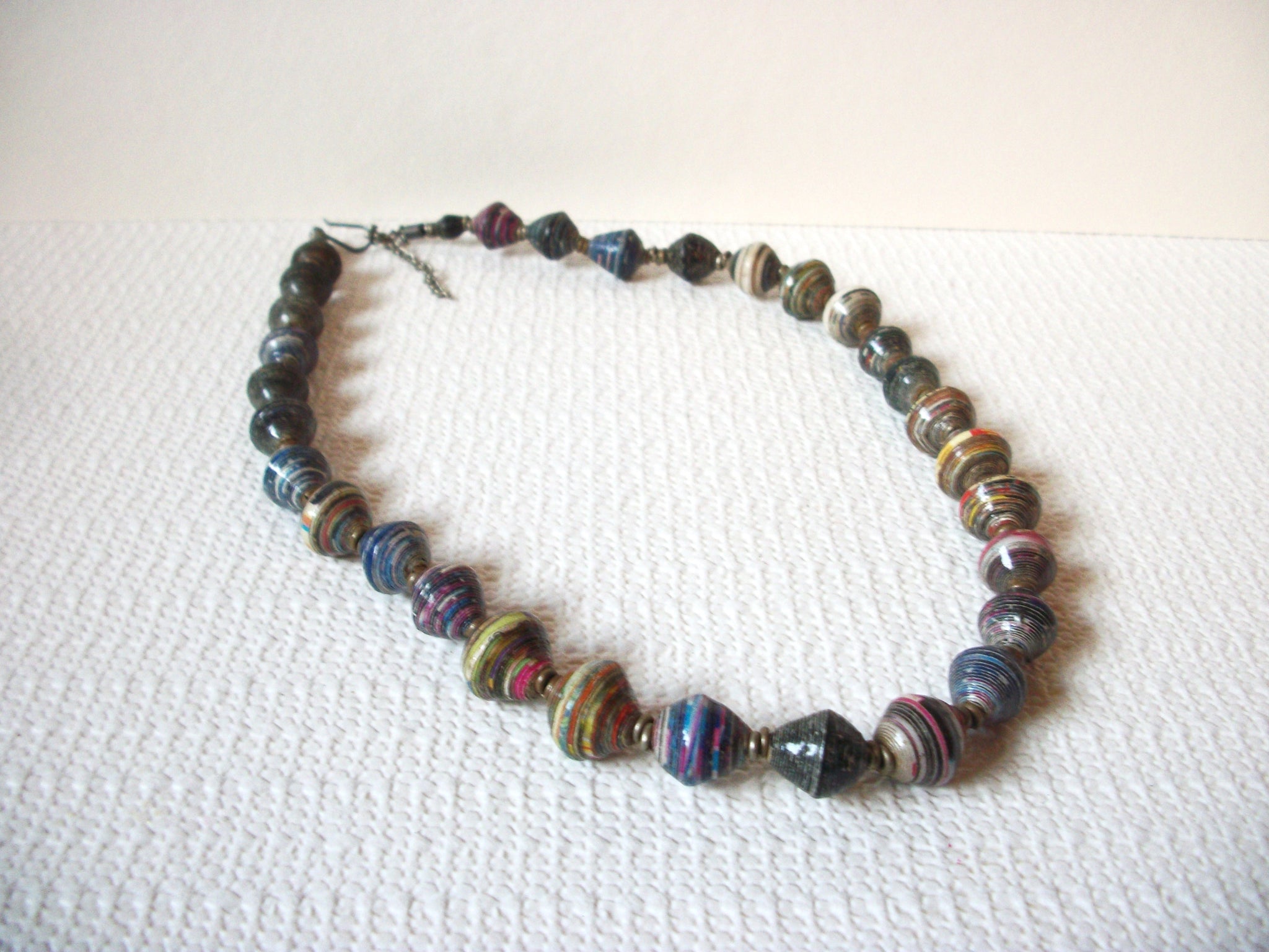 Vintage African Paper Beads Necklace 81220