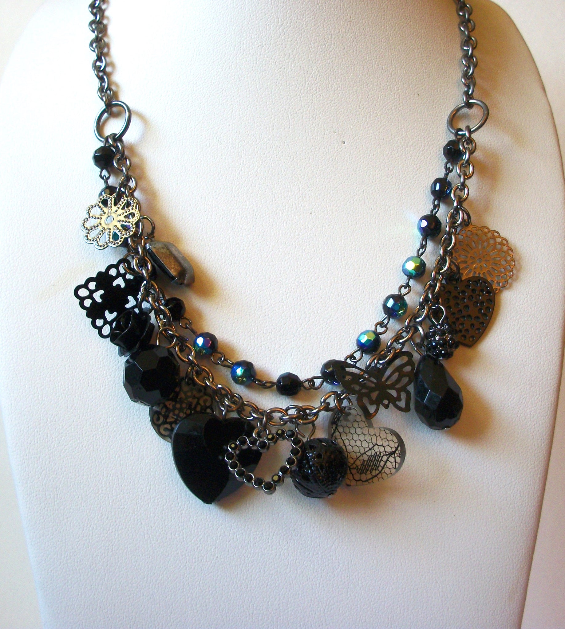 Retro Glass Dangle Necklace 81320