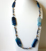 Vintage Ocean Blues Glass Necklace 81520