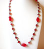 Vintage Silver Red Necklace 81520