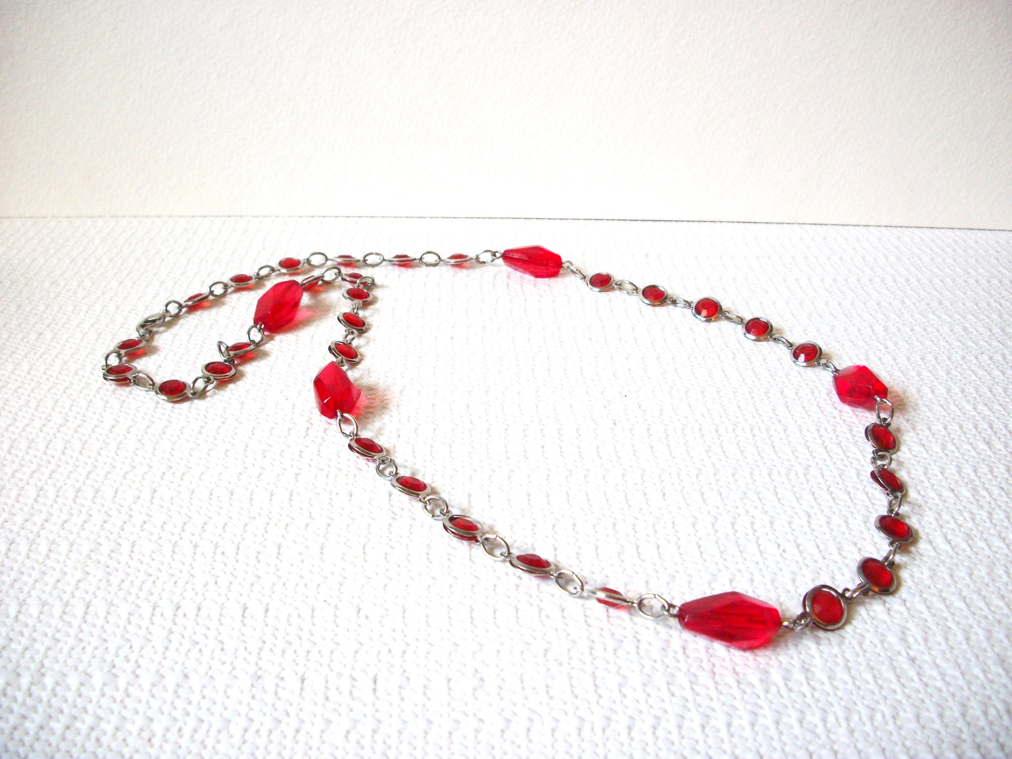 Vintage Silver Red Necklace 81520