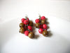 Vintage Wood Acrylic Dangle Earrings 81620