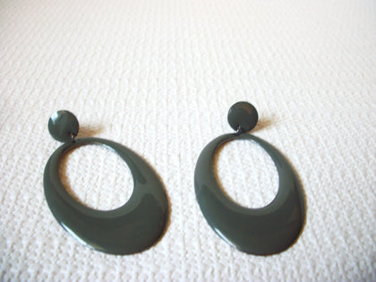 Retro 1970s Gray Large Earrings 81720