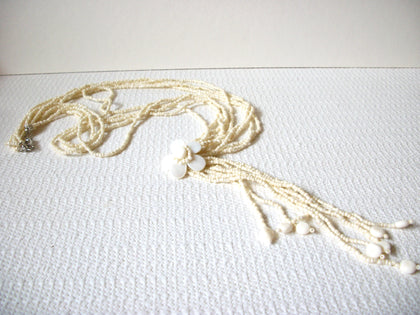 Vintage Glass Beads Tassel Necklace 82020