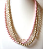 Vintage Pink Clear Gold Necklace 82120