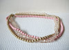 Vintage Pink Clear Gold Necklace 82120