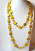Vintage Yellow Glass Shell Necklace 82220