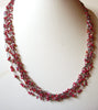 Vintage Red Silver Glass Necklace 82220