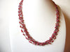 Vintage Red Silver Glass Necklace 82220