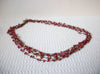 Vintage Red Silver Glass Necklace 82220