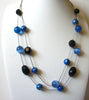 Retro Silver Blue Necklace 82320