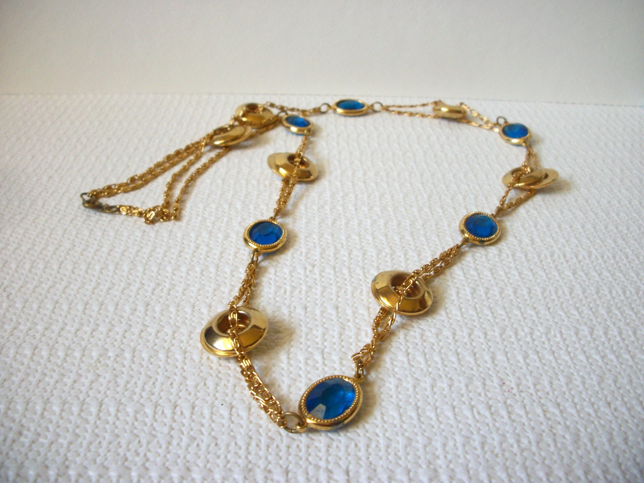 Retro Gold Blue Necklace 82320
